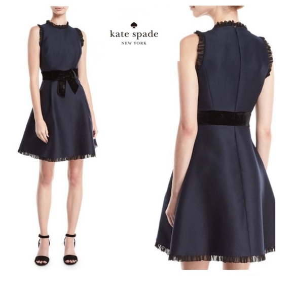 Kate Spade NY Sz. 2 Star Bright Bow And Flare Dress In Navy - Picture 7 of 12